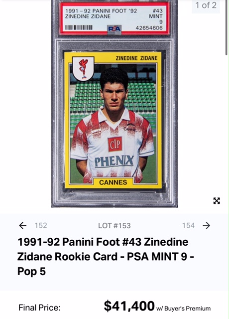 zidane rookie psa9