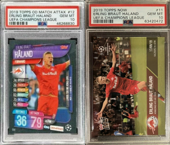 Erling Haaland Rookie Card - Match Attax OD12 vs Topps Now #11 